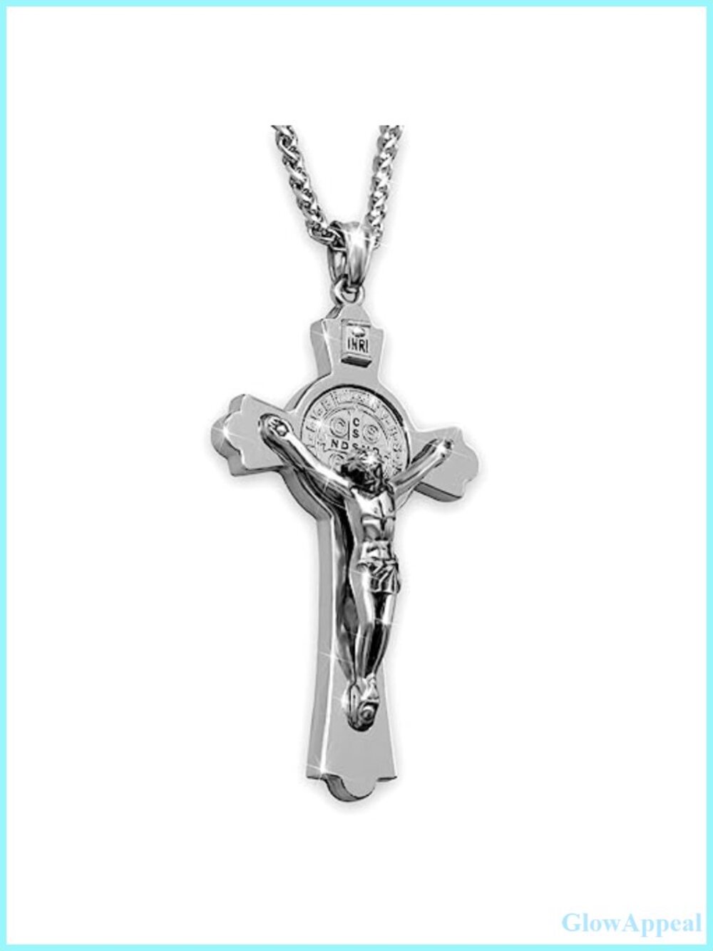 St Benedict Crucifix Necklace Saint Benedict Medal Cross Pendant
